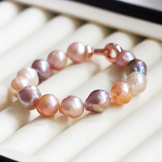 10-12mm Fashion Round Baroque Cultured Pearl Bracelet