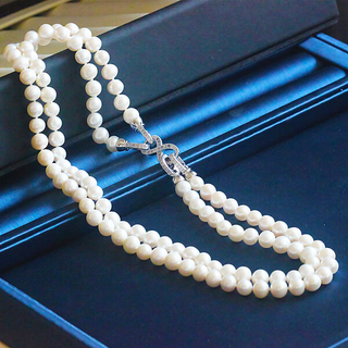 Fashion Double Strands Natural Freshwater Pearl Necklace