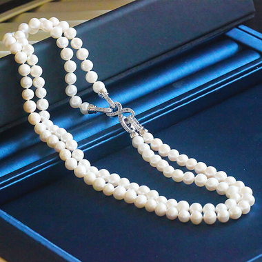 Fashion Double Strands Natural Freshwater Pearl Necklace