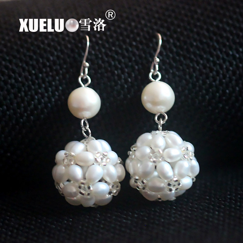 Fashion Real Cultured Freshwater Pearl Earrings (XL140066)