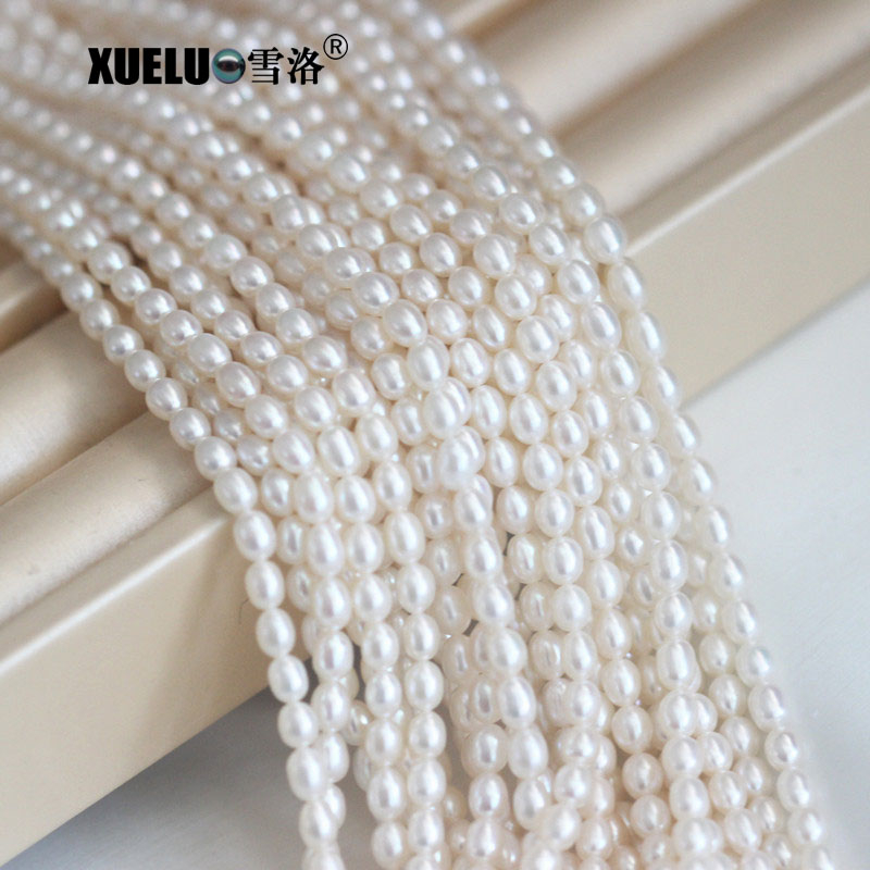 XL180002 Natural Cultured Freshwater Oval / Rice Pearl Strings Wholesale ,4-5mm ,AAA Quality