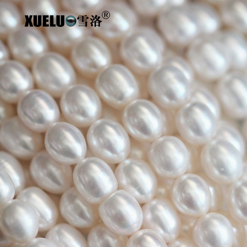 Natural Cultured Freshwater Oval / Rice Pearl Strings Wholesale (XL180001) ,9-10mm ,AAA Quality