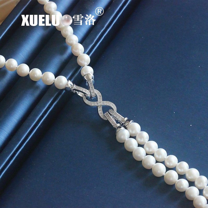 Fashion Double Strands Real Natural Freshwater Pearl Necklace (XL120054) 