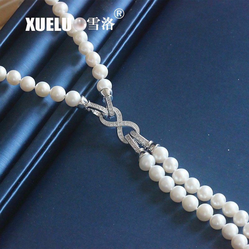 Fashion Double Strands Real Natural Freshwater Pearl Necklace (XL120054) 