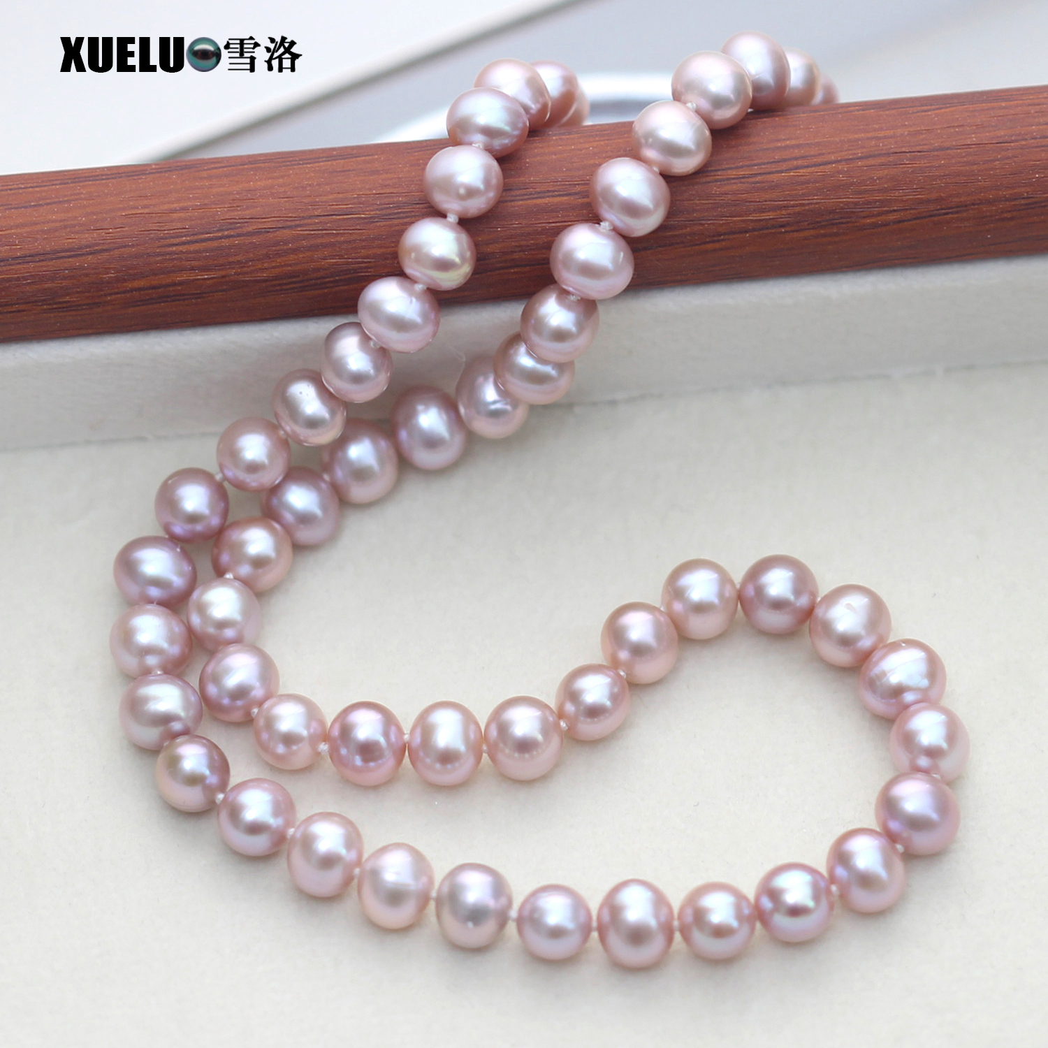 925 Sterling Silver Fashion Lavender Freshwater Pearl Necklace (XL120104)