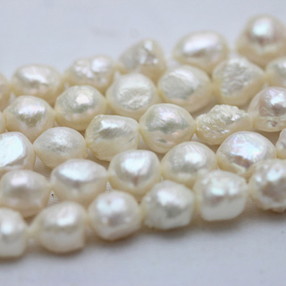 9-10mm Wrinkled White Genuine Natural Cultured Freshwater Pearl Strings Wholesale (XL190025)