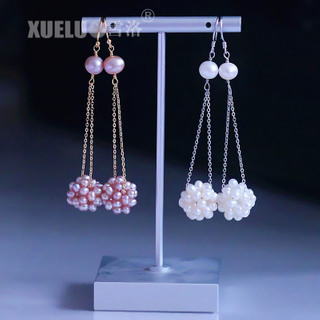 Fashion Genuine Chinese Cultured Freshwater Drop Pearl Earrings (XL140173)