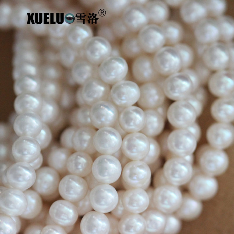 7-8mm a+ Round Natural Genuine Cultured Fresh Water Pearl Strings (XL180013)