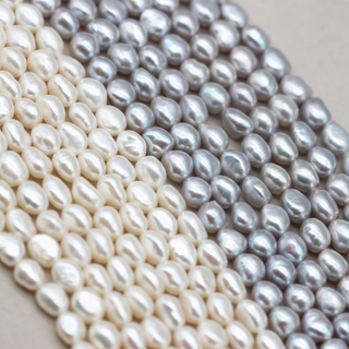 7-8mm AAA Good Quality Baroque Nugget Cultured Freshwater Pearl Strings (XL180122) 