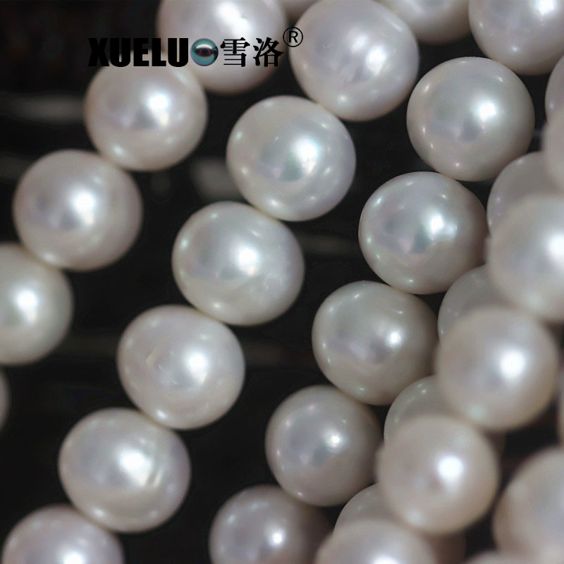  11mm Grey Round Natural Cultured Freshwater Pearl Strings Wholesale(XL180109) 