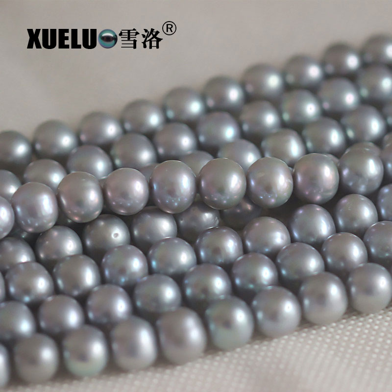  11mm Grey Round Natural Cultured Freshwater Pearl Strings Wholesale(XL180109) 