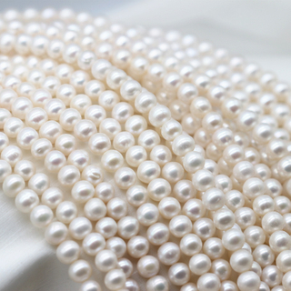 7-8mm Round Real Natural Cultured Freshwater Pearl Strings Wholesale (XL180113) 