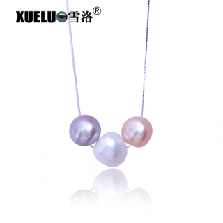 Fashion Silver Jewelry Natural Baroque Cultured Freshwater Pearl Necklace (XL120066)