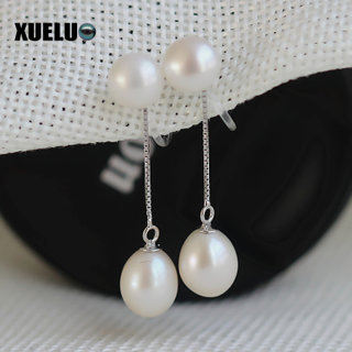 Double Natural Cultured Freshwater Pearl Clip Earrings for no ear hole (XL140003)