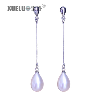 9-10mm Fashion Tear Drop Natural Cultured Freshwater Pearl Earrings (XL140035)