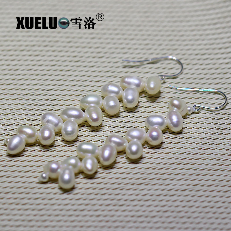 Fashion Wheat Design Natural Cultured Freshwater Pearl Earrings (XL140040)