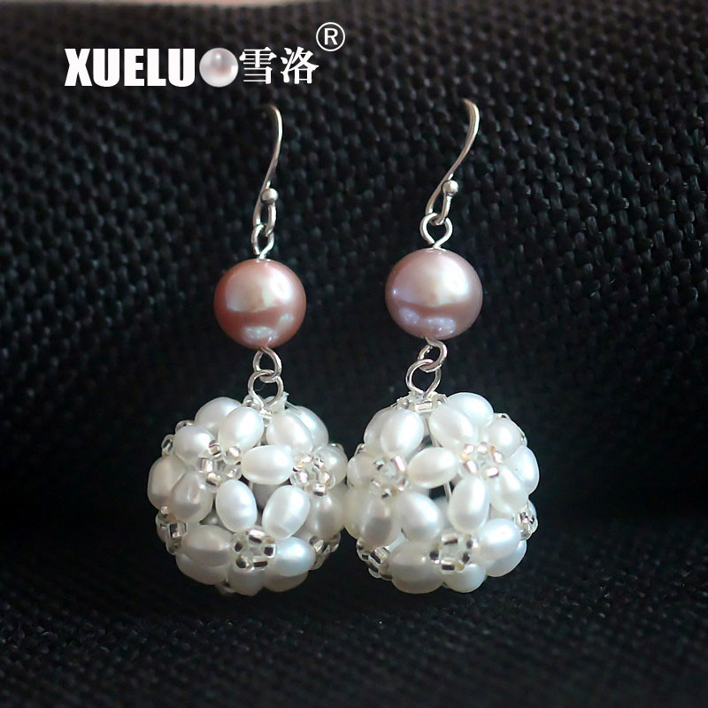 Fashion Real Cultured Freshwater Pearl Earrings (XL140066)