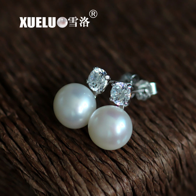 Fashion Queen Design Natural Cultured Freshwater Pearl Earrings (XL140058)