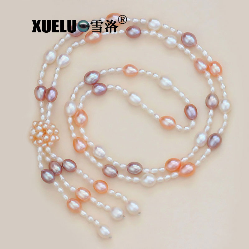 80cm Fashion Long Sweater Necklace Natural Freshwater Pearl Necklace (XL120047) 