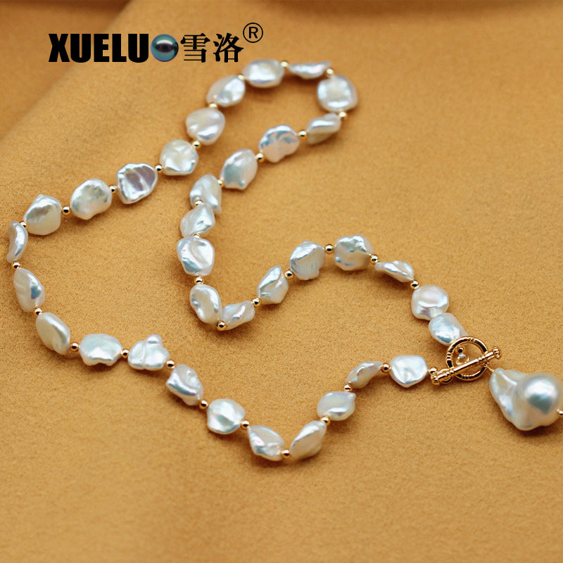 Fashion Designed Necklace Charming Natural Keshi Baroque Pearl Necklace (XL120052) 