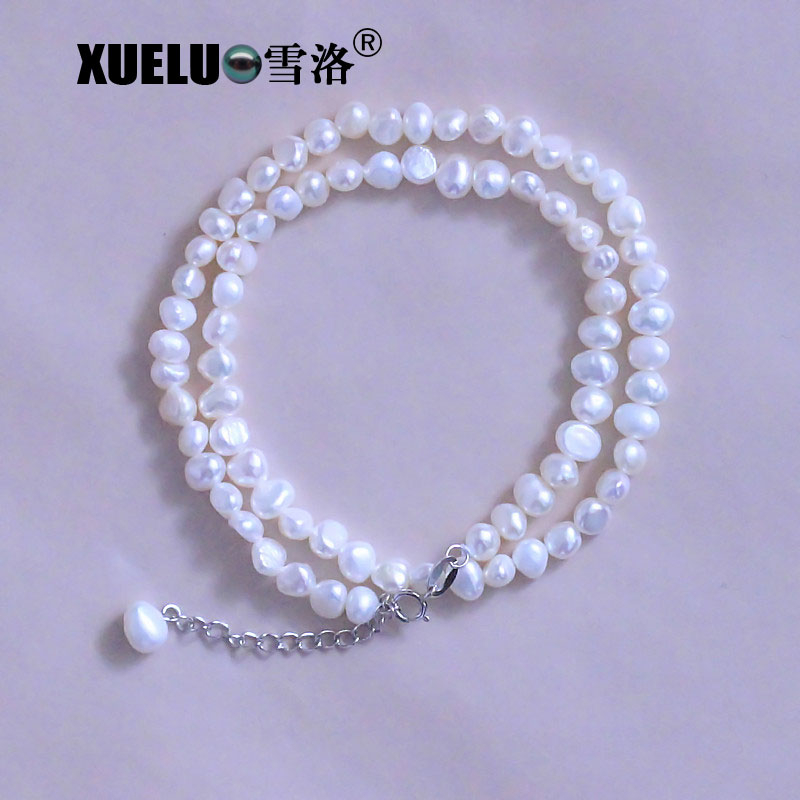 3-4mm Mini Small Natural Baroque Cultured Freshwater Pearl Necklace (XL120058) 