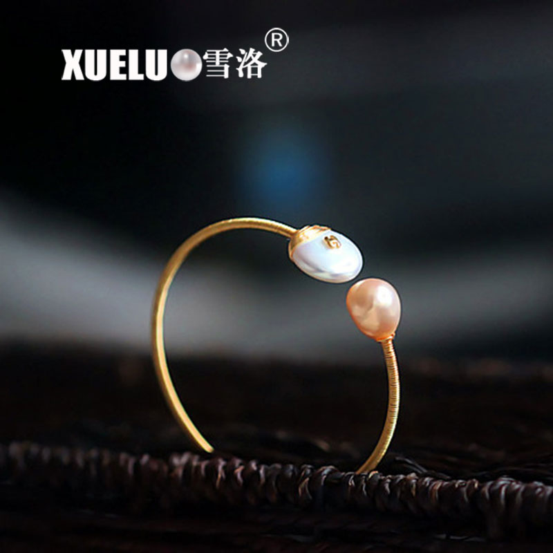 14K Gold Plated Fashion Baroque Chinese Cultured Freshwater Pearl Bracelet (XL150102)