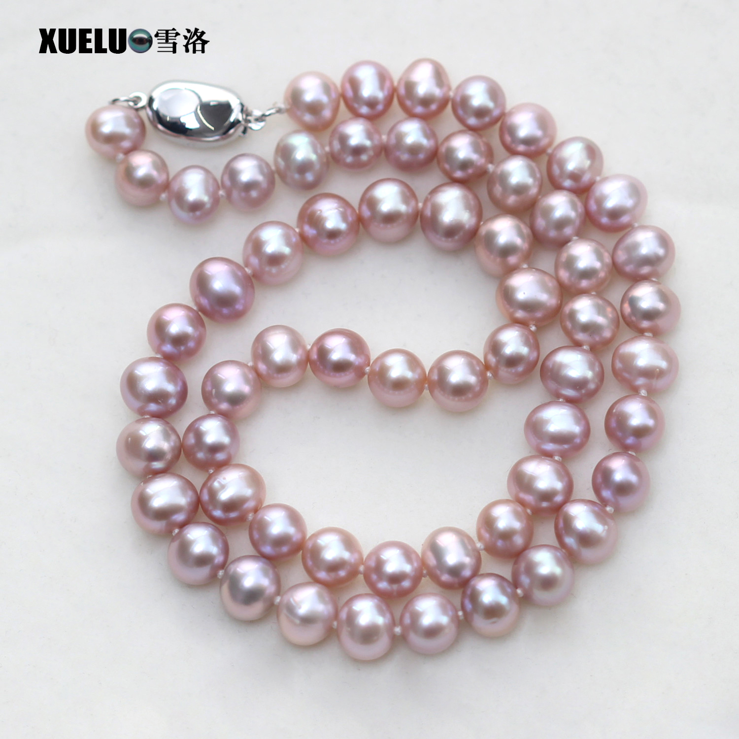 925 Sterling Silver Fashion Lavender Freshwater Pearl Necklace (XL120104)