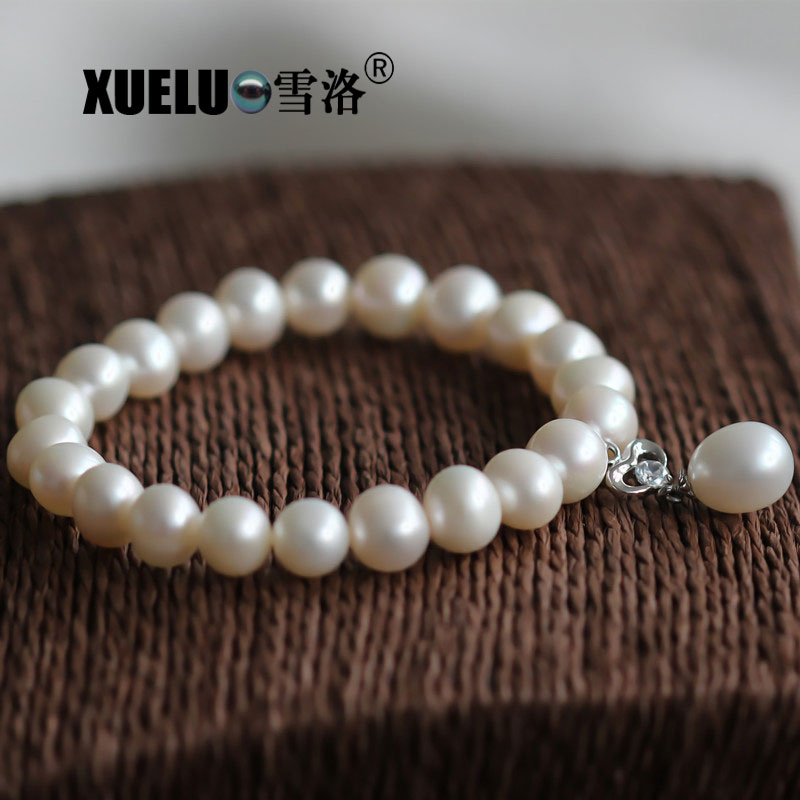 7-8mm Fashionable Round Chinese Cultured Freshwater Pearl Bracelet (XL150060)