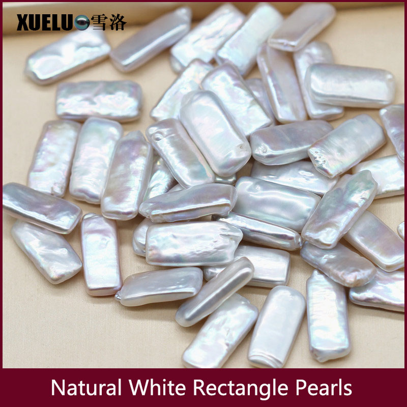  10*20mm Rectangle Baroque White Freshwater Loose Pearls Beads (XL110050)