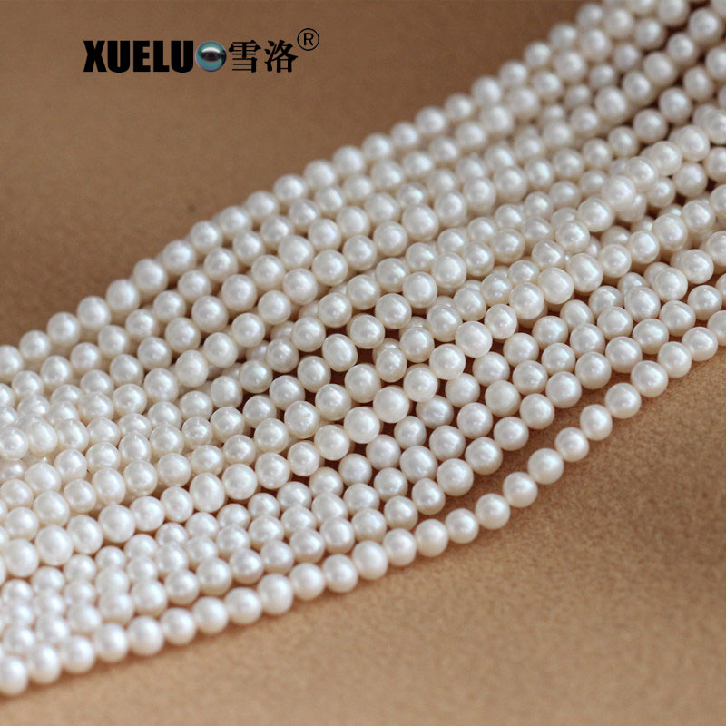 5-6mm a Quality Round Natural Genuine Cultured Fresh Water Pearl Strings (XL180009)