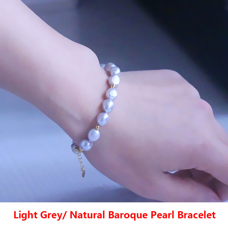 Fashion Jewelry Grey Natural Cultured Baroque Freshwater Pearl Bracelet for Lady(XL150124)