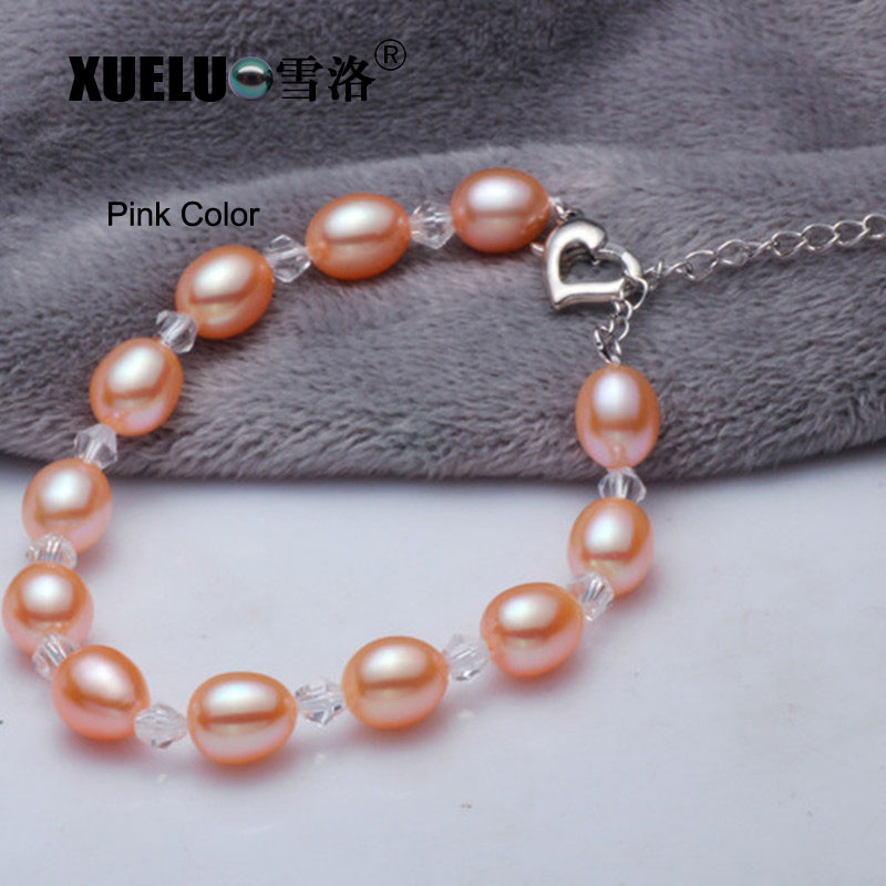 Fashion Oval Natural Cultured Freshwater Pearl Bracelet Jewelry(XL150029)