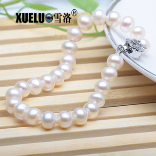 Classic 8-9mm Real Natural Genuine Cultured Freshwater Pearl Bracelet(XL150020)
