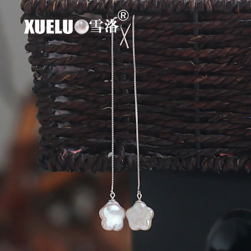 Fashion Natural Star Shape Baroque Freshwater Drop Pearl Earrings (XL140127)