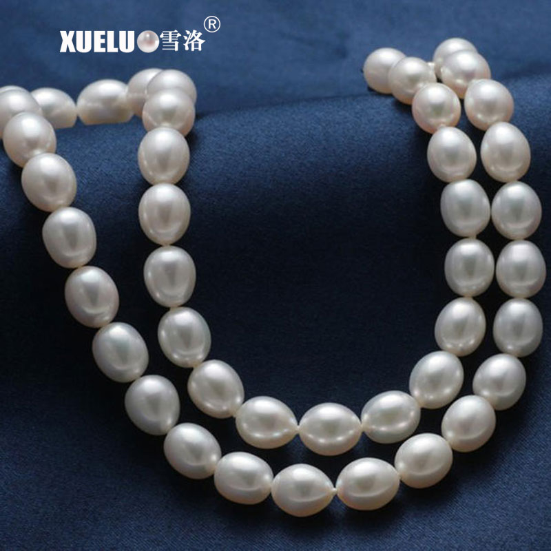 High Quality Rice Natural Cultured Freshwater Pearl Necklace Wholesale (XL120082)