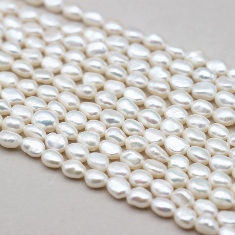 7-8mm AAA Good Quality Baroque Nugget Cultured Freshwater Pearl Strings (XL180122) 