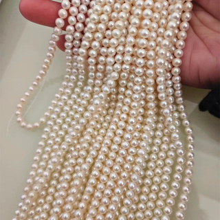  5-6mm Aaaa High Quality Round Cultured Freshwater Pearl Strings Wholesale (XL180111) 