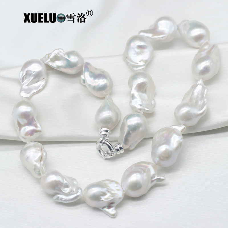 15-17mm AAA Natural Nucleated Baroque Freshwater Pearl Choker Necklace (XL120068)