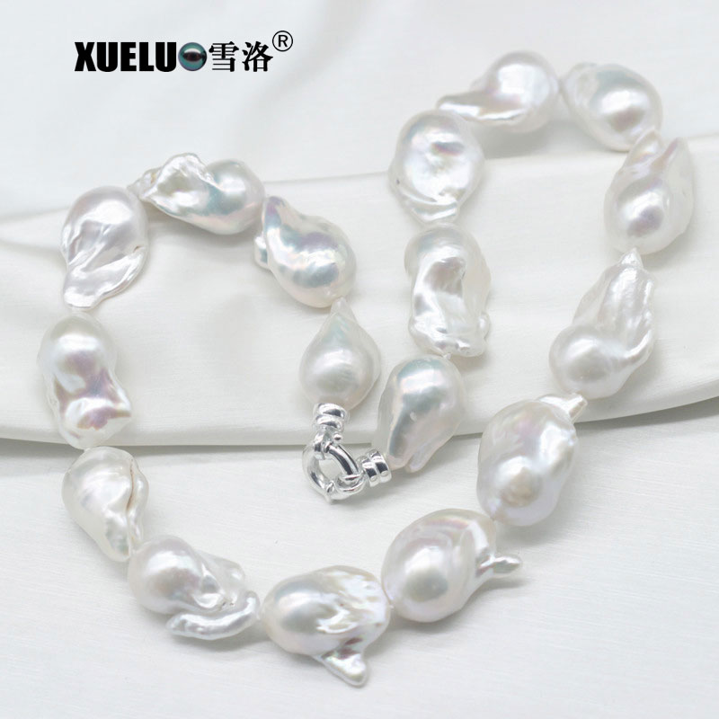 15-17mm AAA Natural Nucleated Baroque Freshwater Pearl Choker Necklace (XL120068)