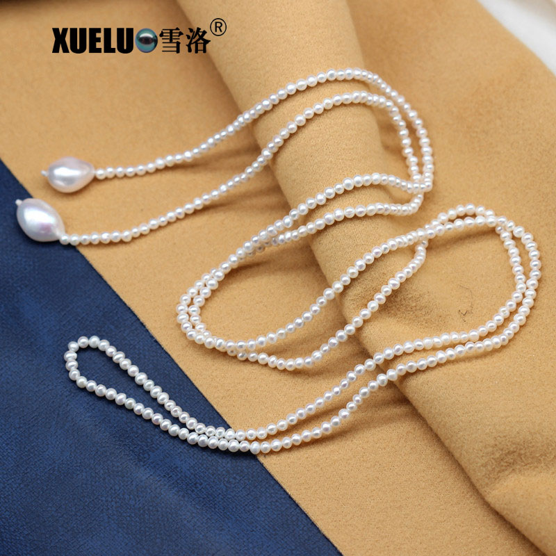 3-4mm Fashion Jewelry Small Natural Round Freshwater Pearl Necklace (XL120070)