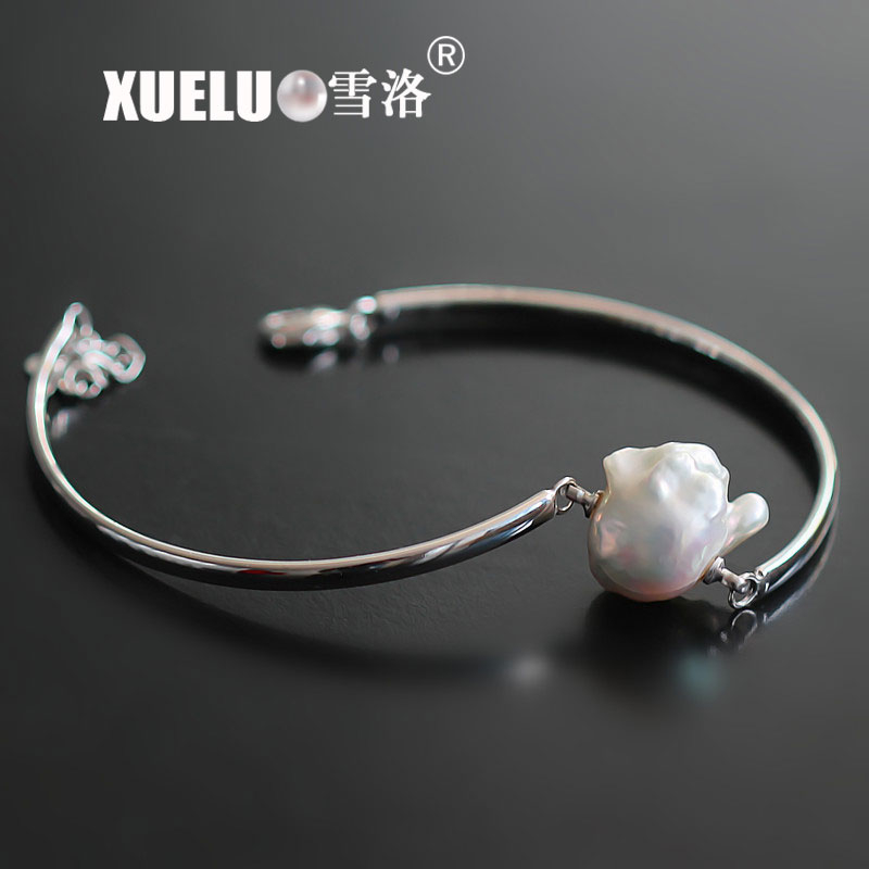 925 Sterling Silver with Freshwater Baroque Pearl Bracelet(XL150045)