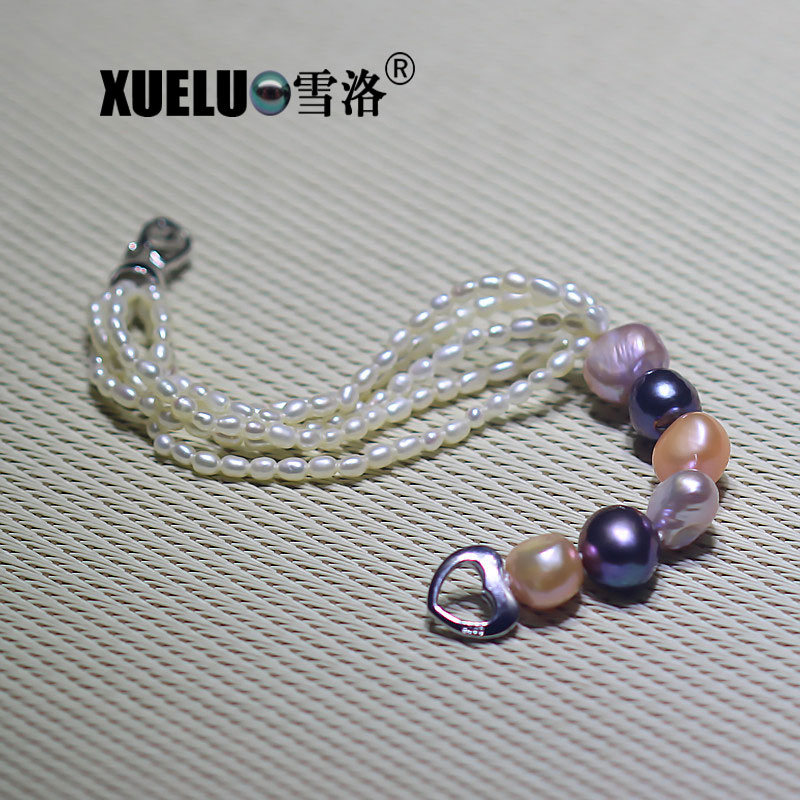 Fashion Multicolor Natural Real Chinese Cultured Freshwater Pearl Bracelet (XL150065)