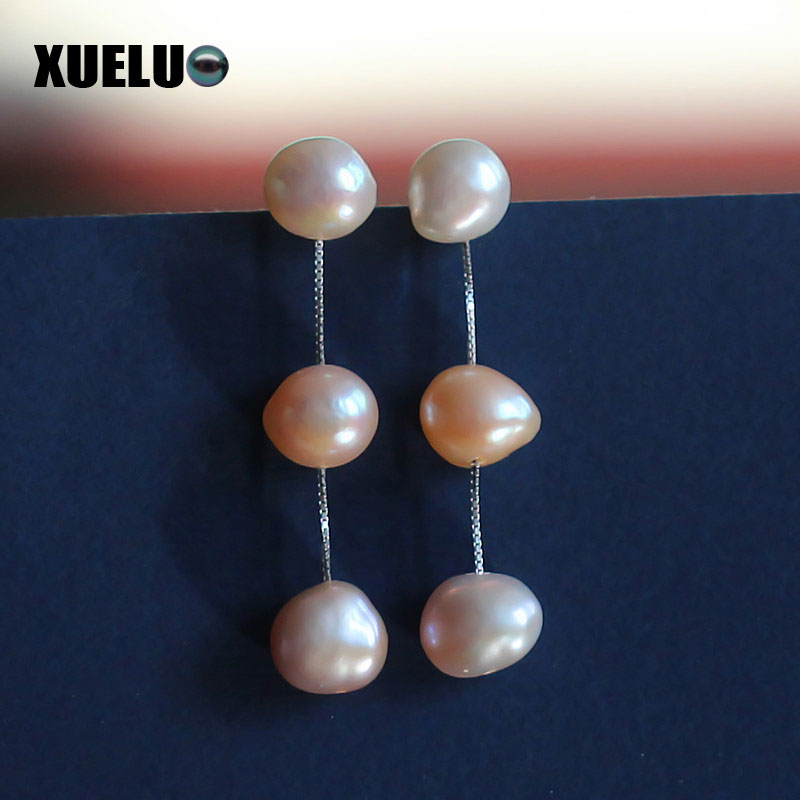  Fashion Baroque Natural Cultured Freshwater Pearl Earrings (XL140011)