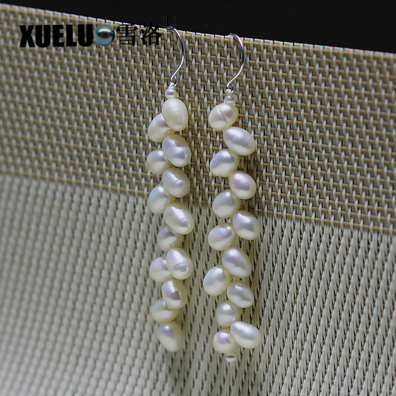 Fashion Wheat Design Natural Cultured Freshwater Pearl Earrings (XL140040)
