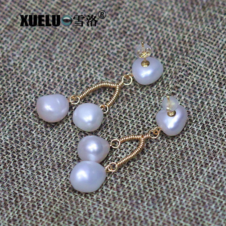 Fashion Baroque Real Cultured Freshwater Pearl Earrings (XL140081)