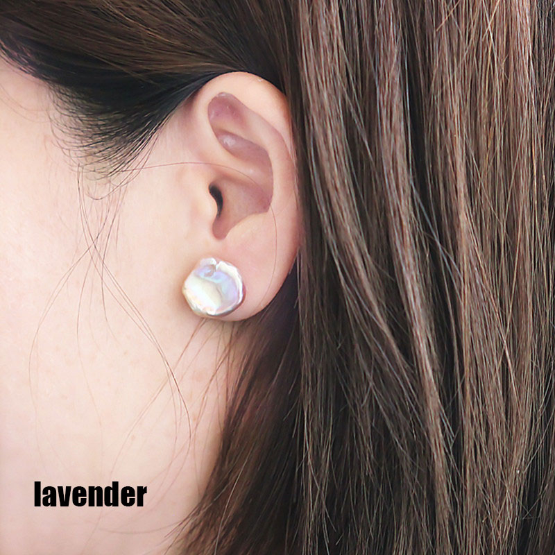 Flower Keshi Natural Baroque Cultured Freshwater Pearl Stud Earrings (XL140105)