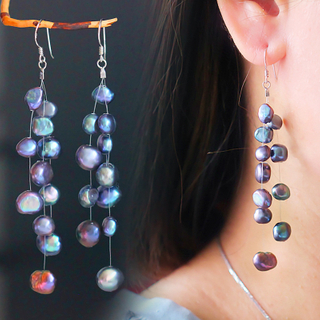 Fashion Tassel Baroque Cultured Freshwater Pearl Earrings (XL140116)