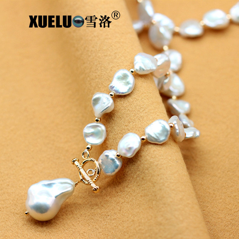 Fashion Designed Necklace Charming Natural Keshi Baroque Pearl Necklace (XL120052) 