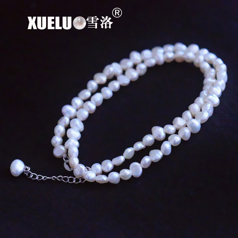 3-4mm Mini Small Natural Baroque Cultured Freshwater Pearl Necklace (XL120058) 