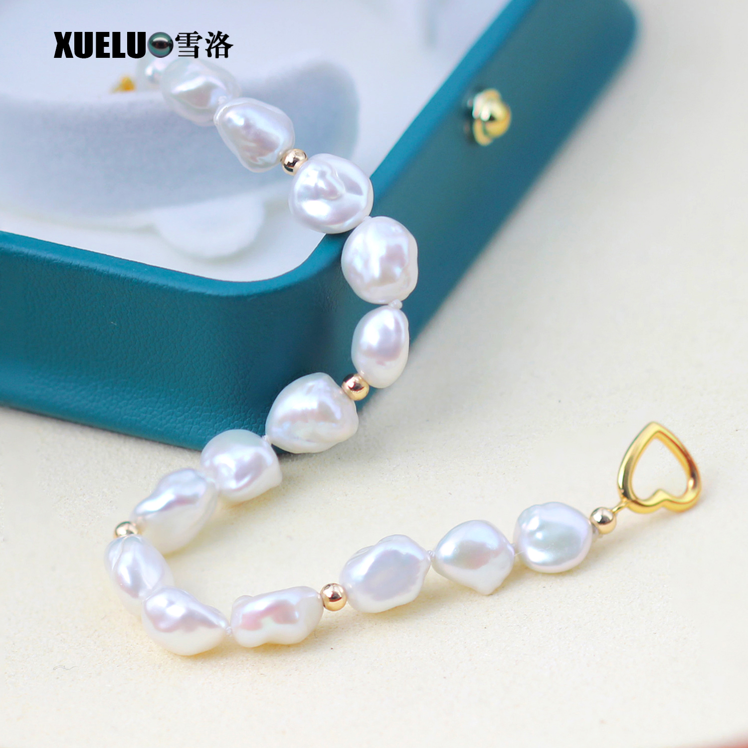 9-10mm Fashionable Keshi Baroque Chinese Cultured Freshwater Pearl Bracelet (XL150157)